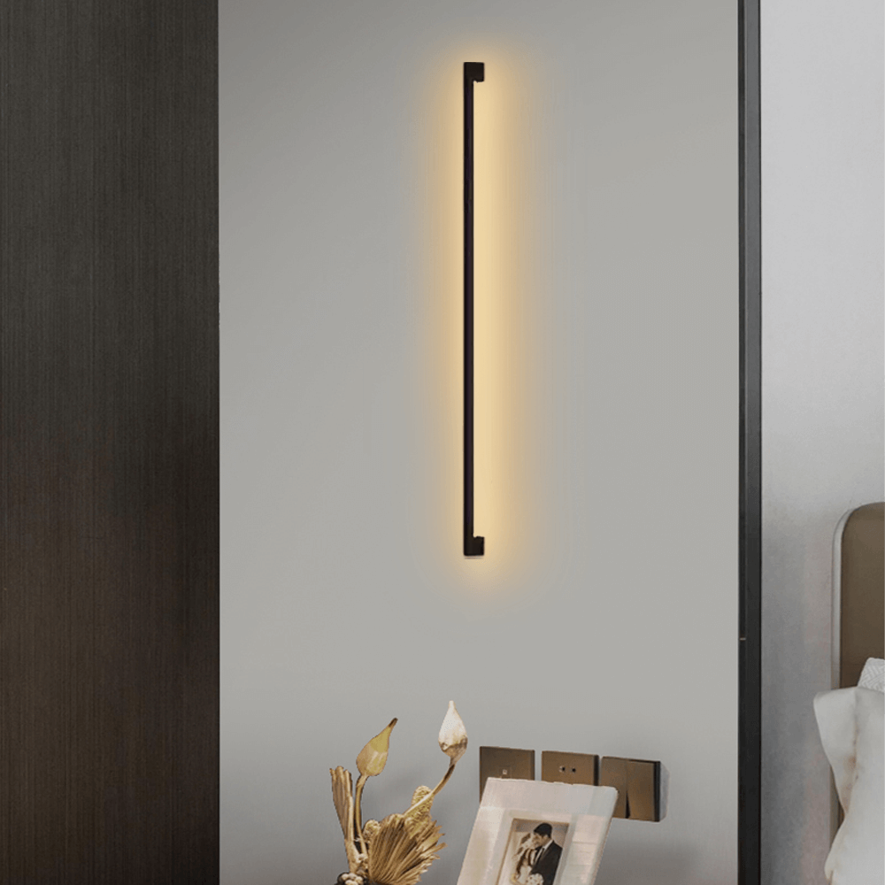Moderne Wandlampe LED Linear Schwarz Metall Wohn/Schlafzimmer