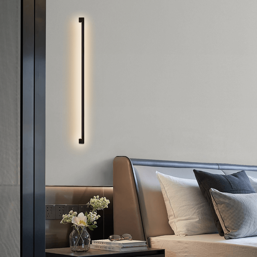 Moderne Wandlampe LED Linear Schwarz Metall Wohn/Schlafzimmer