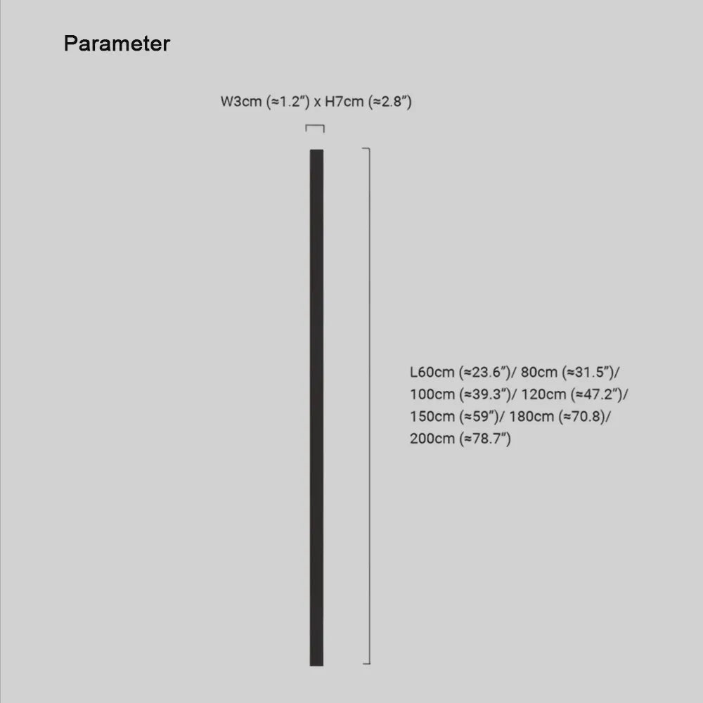 Moderne Wandlampe LED Linear Schwarz Metall Wohn/Schlafzimmer