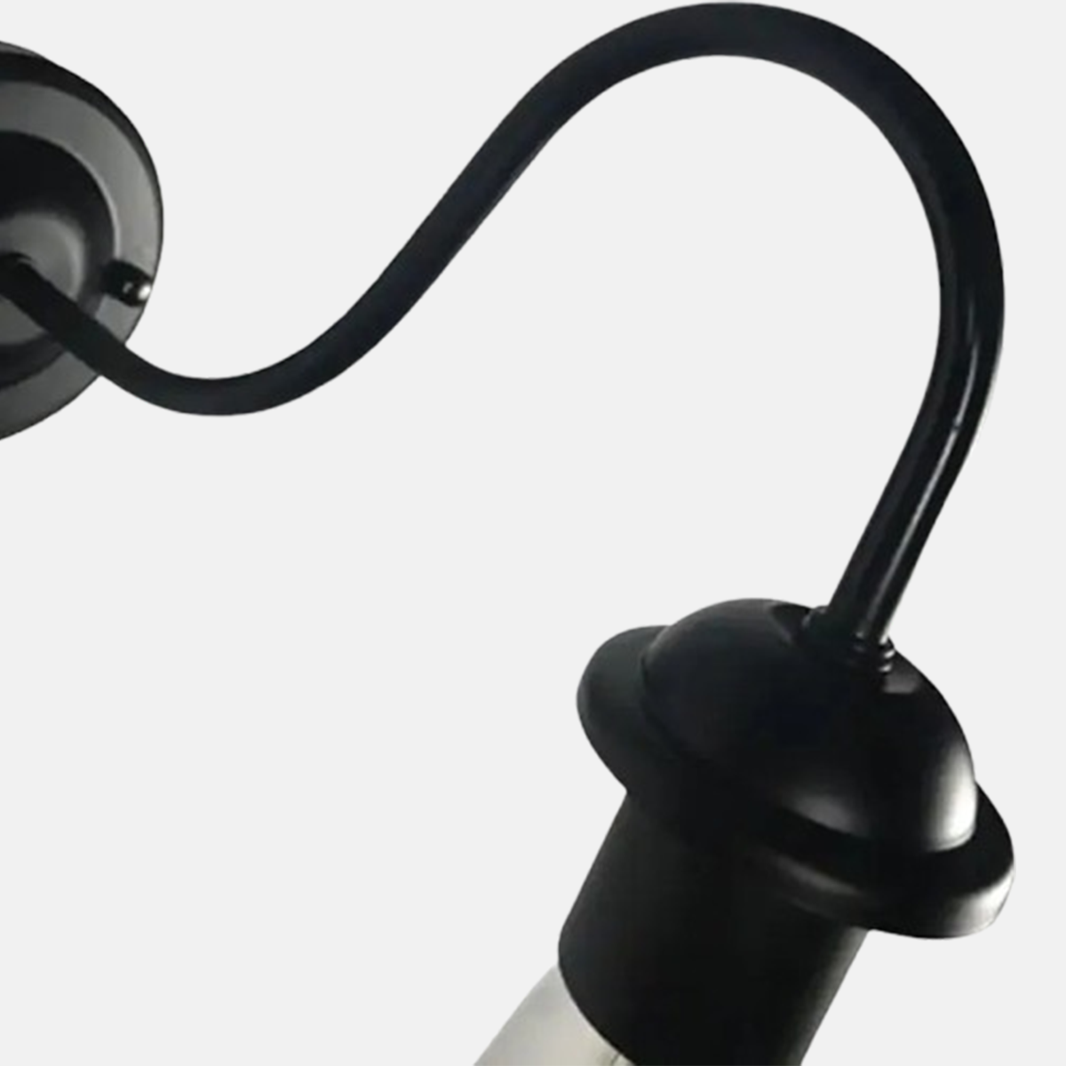 Vintage Wandlampe LED Gebogen Schwarz Metall Schlaf/Wohnzimmer