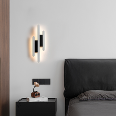 Moderne Wandleuchte Schwarz Metall Acryl Geometrische Wohnzimmer