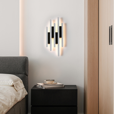 Moderne Wandleuchte Schwarz Metall Acryl Geometrische Wohnzimmer