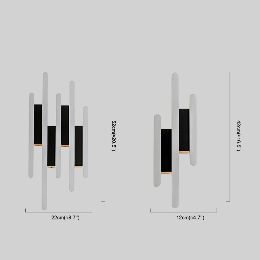 Moderne Wandleuchte Schwarz Metall Acryl Geometrische Wohnzimmer