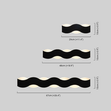 Modern Wandlampe LED Wave Schwarz/Weiß Metall Schlafzimmer