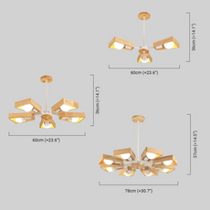 Moderne Kronleuchter LED Geometrisch Metall Holz Wohnzimmer