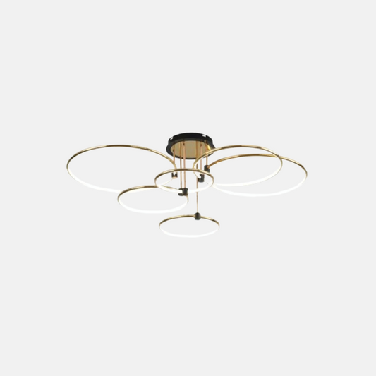 Moderne Deckenleuchte LED Ring Metall Schwarz Wohn/Schlafzimmer