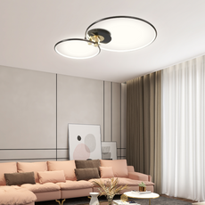 Moderne Deckenleuchte LED Ring Metall Schwarz Wohn/Schlafzimmer