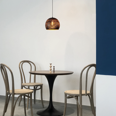 Industrielle Pendelleuchte Schwarz Metall Kuppel Wohnzimmer