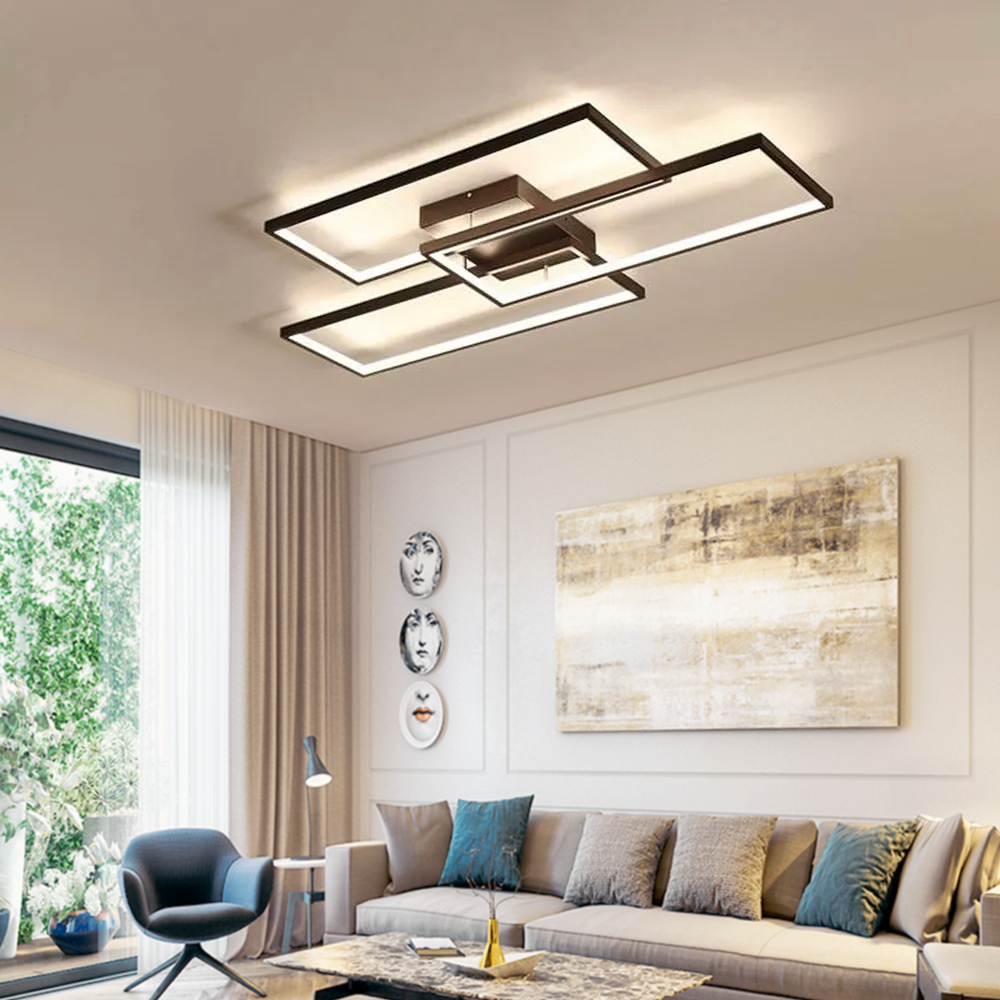 Modern Deckenleuchte Metall Schwarz/Weiß Wohnzimmer