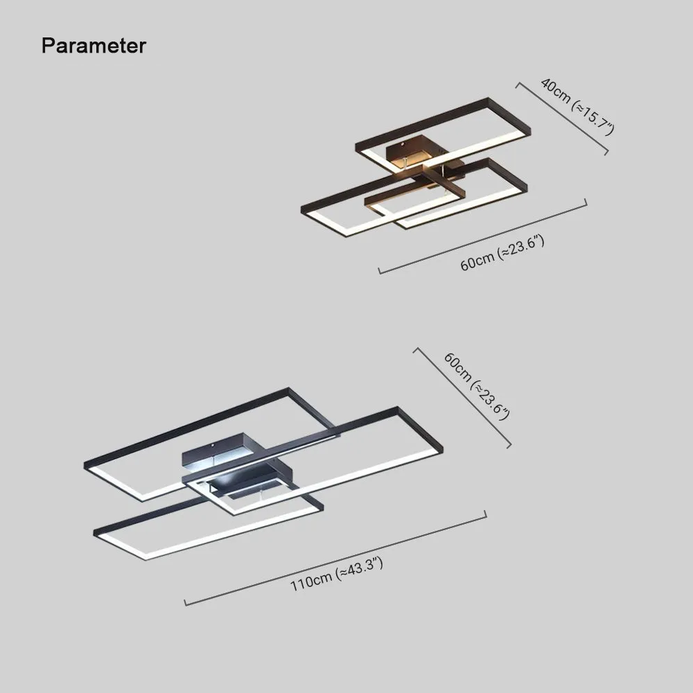 Modern Deckenleuchte Metall Schwarz/Weiß Wohnzimmer