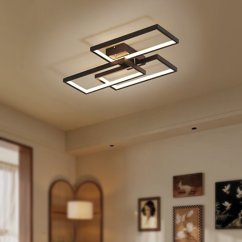 Modern Deckenleuchte Metall Schwarz/Weiß Wohnzimmer