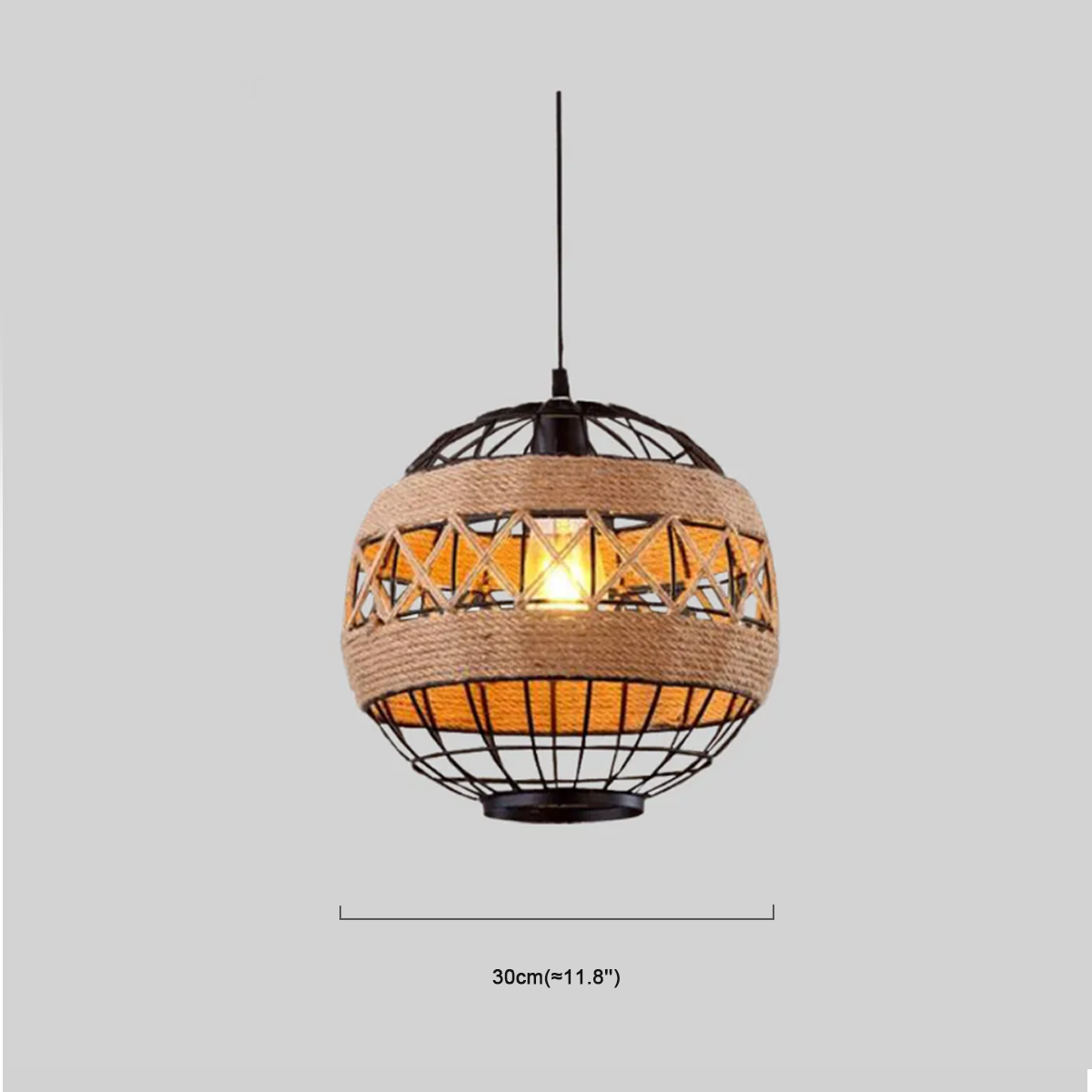 Vintage Pendelleuchte LED Globular Schwarz Metall Esszimmer