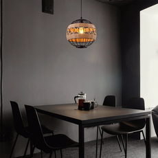Vintage Pendelleuchte LED Globular Schwarz Metall Esszimmer