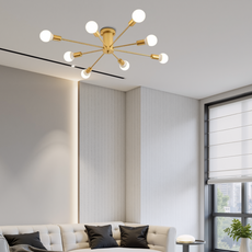 Moderne Deckenleuchte Weiß/Schwarz/Gold Metall Bubble Schlafzimmer