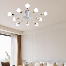 Moderne Deckenleuchte Weiß/Schwarz/Gold Metall Bubble Schlafzimmer