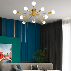 Moderne Deckenleuchte Weiß/Schwarz/Gold Metall Bubble Schlafzimmer