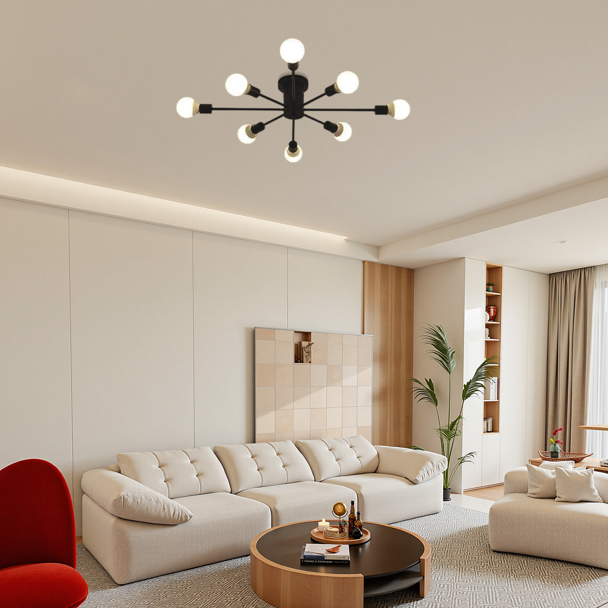 Moderne Deckenleuchte Weiß/Schwarz/Gold Metall Bubble Schlafzimmer