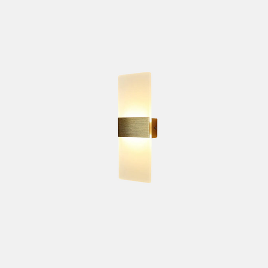 Modern Wandlampe LED Rechteckig Gold Metall/Acryl Schlafzimmer