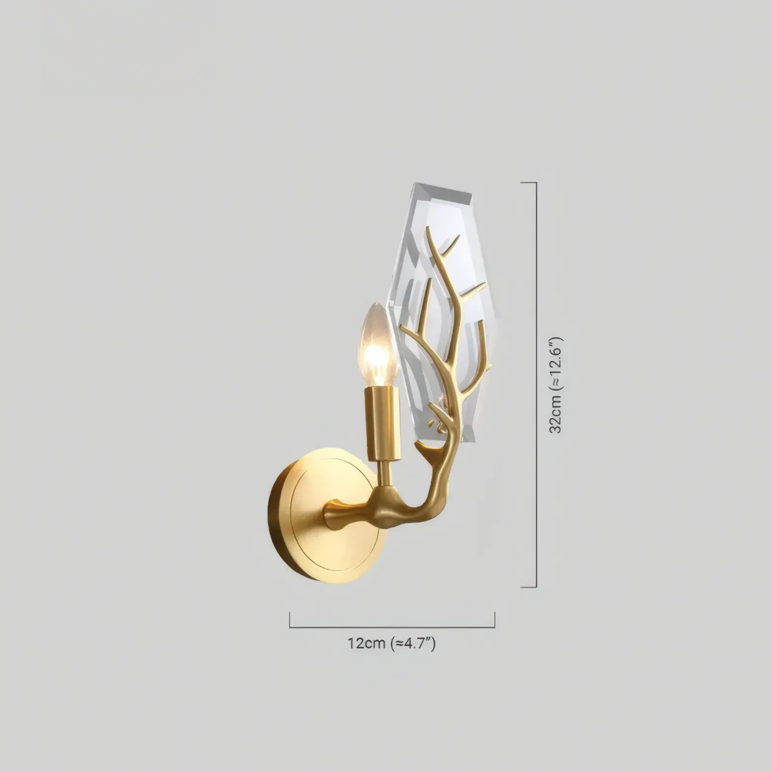 Modern Wandlampe Metall/Kristall Gold Schlafzimmer