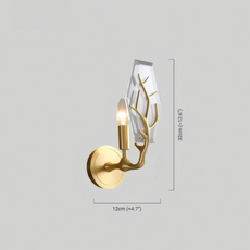 Modern Wandlampe Metall/Kristall Gold Schlafzimmer