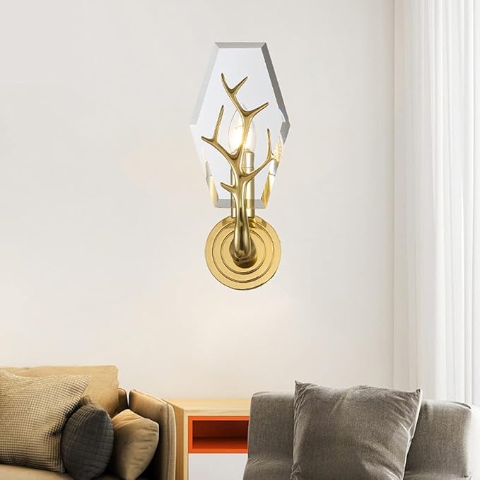 Modern Wandlampe Metall/Kristall Gold Schlafzimmer
