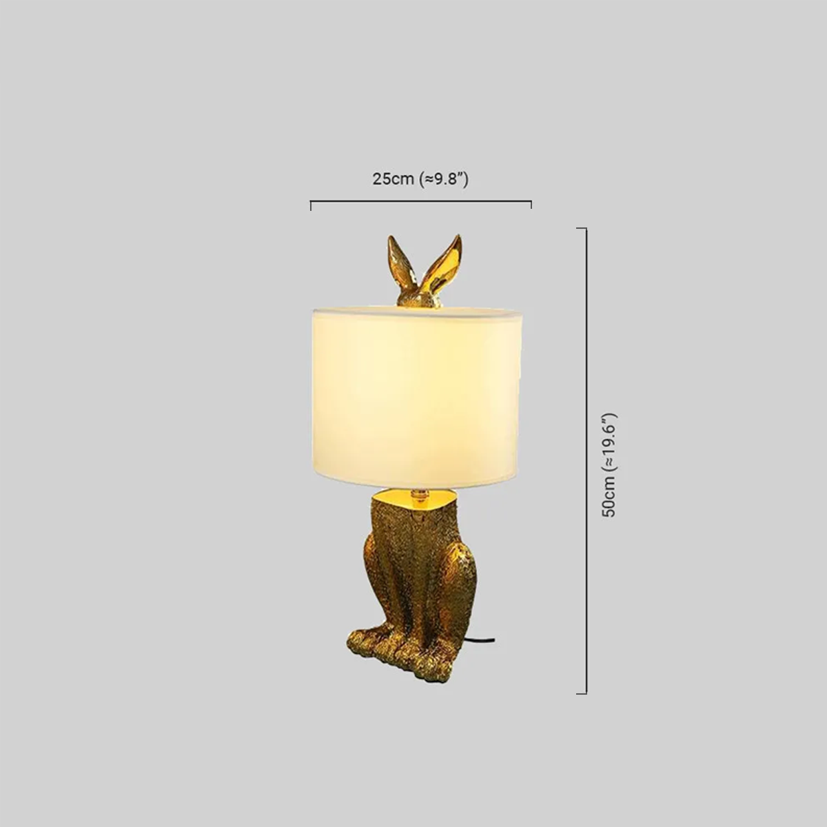 Art Deco Tischlampe Kaninchenform Gold Metall Resin Schlafzimmer