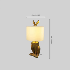 Art Deco Tischlampe Kaninchenform Gold Metall Resin Schlafzimmer