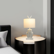 Art Deco Tischlampe Kaninchenform Gold Metall Resin Schlafzimmer