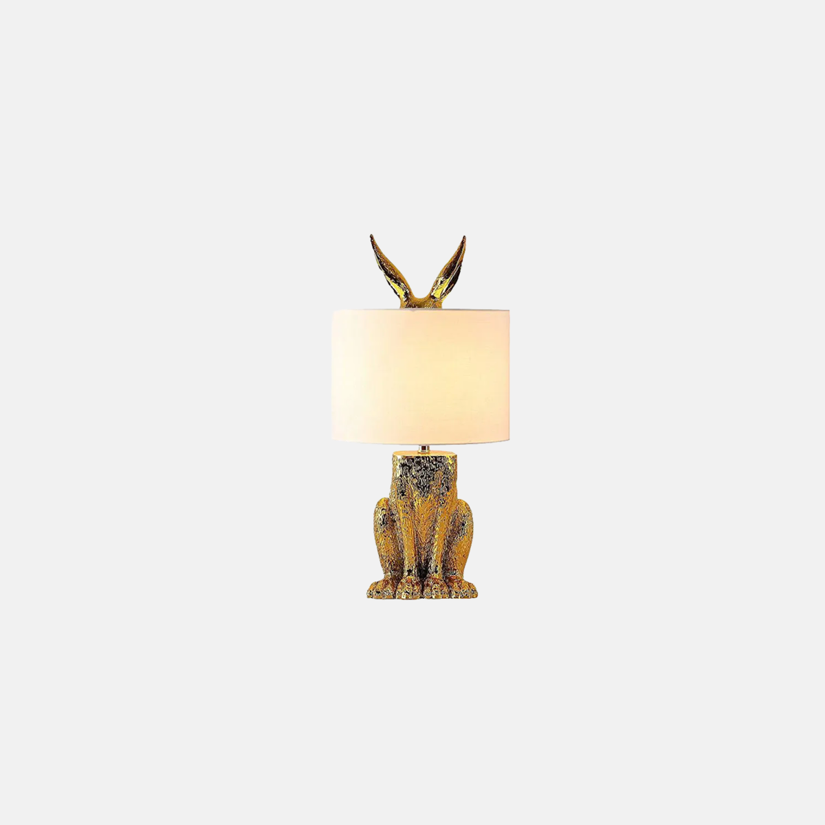 Art Deco Tischlampe Kaninchenform Gold Metall Resin Schlafzimmer