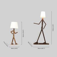 Art Deco Tischlampe/Stehlampe LED Kappenförmig Holz Wohnzimmer