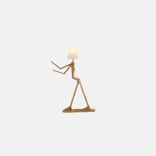 Art Deco Tischlampe/Stehlampe LED Kappenförmig Holz Wohnzimmer