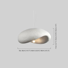 Maßzeichnung der Modern Pendelleuchte LED Styropor Milchig Weiß