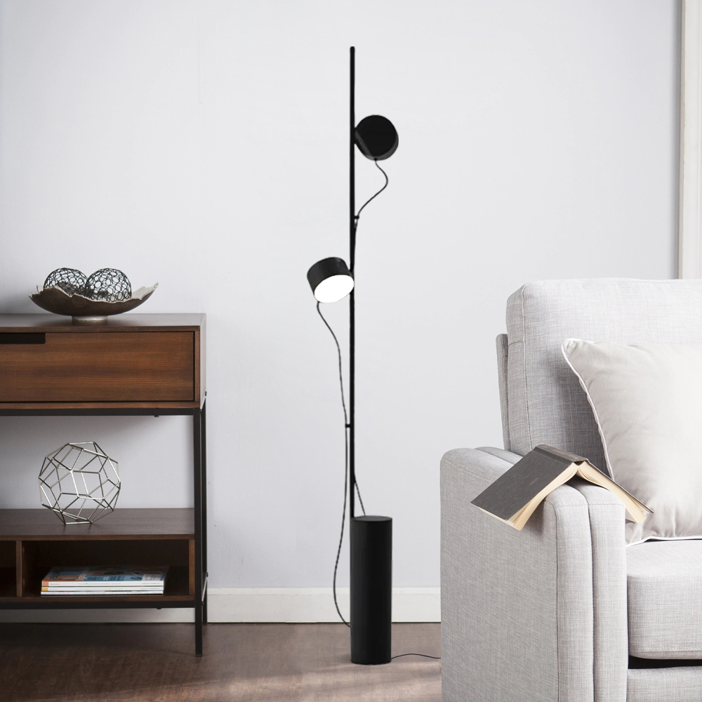 Modern Stehlampe LED Linear Metall Schwarz Wohn/Schlafzimmer