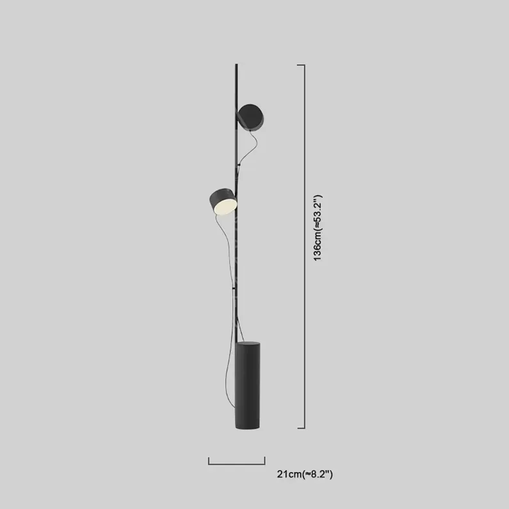 Modern Stehlampe LED Linear Metall Schwarz Wohn/Schlafzimmer