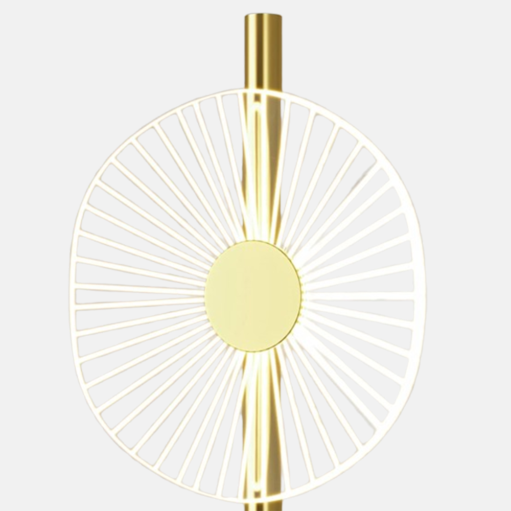 Art Deco Stehlampe LED Blumen Gold Metall Wohnzimmer