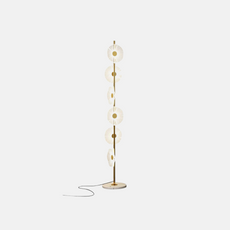 Art Deco Stehlampe LED Blumen Gold Metall Wohnzimmer