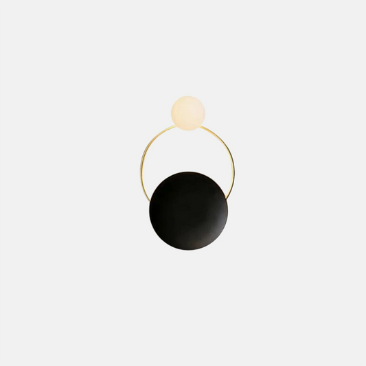 Minimalistisch Wandlampe LED Ring Glas/Metall Gold/Schwarz Schlafzimmer