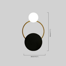 Minimalistisch Wandlampe LED Ring Glas/Metall Gold/Schwarz Schlafzimmer