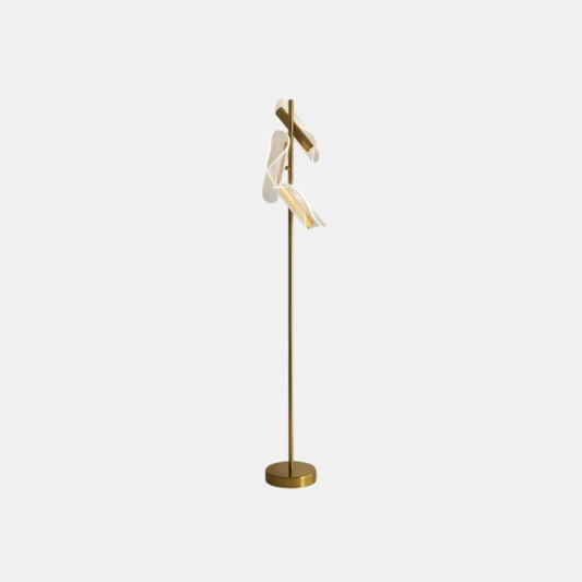 Modern Stehleuchte LED Linear Gold Acryl Metall Schlafzimmer