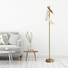 Modern Stehleuchte LED Linear Gold Acryl Metall Schlafzimmer