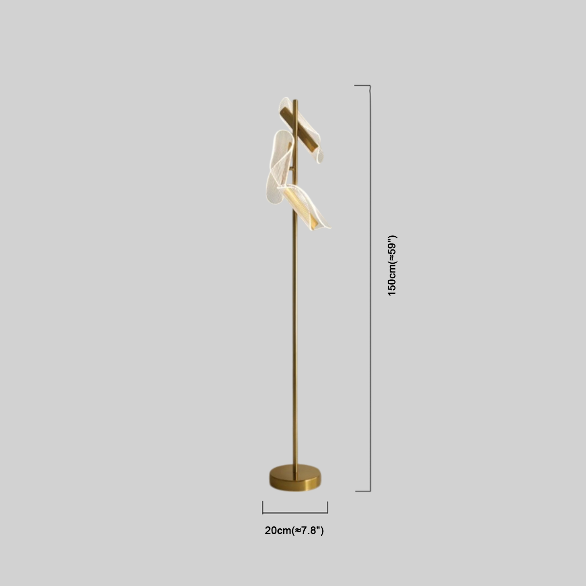 Modern Stehleuchte LED Linear Gold Acryl Metall Schlafzimmer