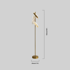 Modern Stehleuchte LED Linear Gold Acryl Metall Schlafzimmer