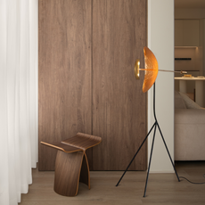 Modern Stehleuchte LED Stativ Reflexion Metall Gold Wohnzimmer