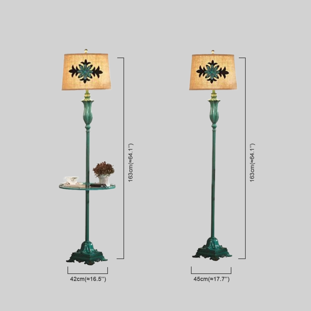 Vintage Stehleuchte LED Grün Metall Resin Wohnzimmer