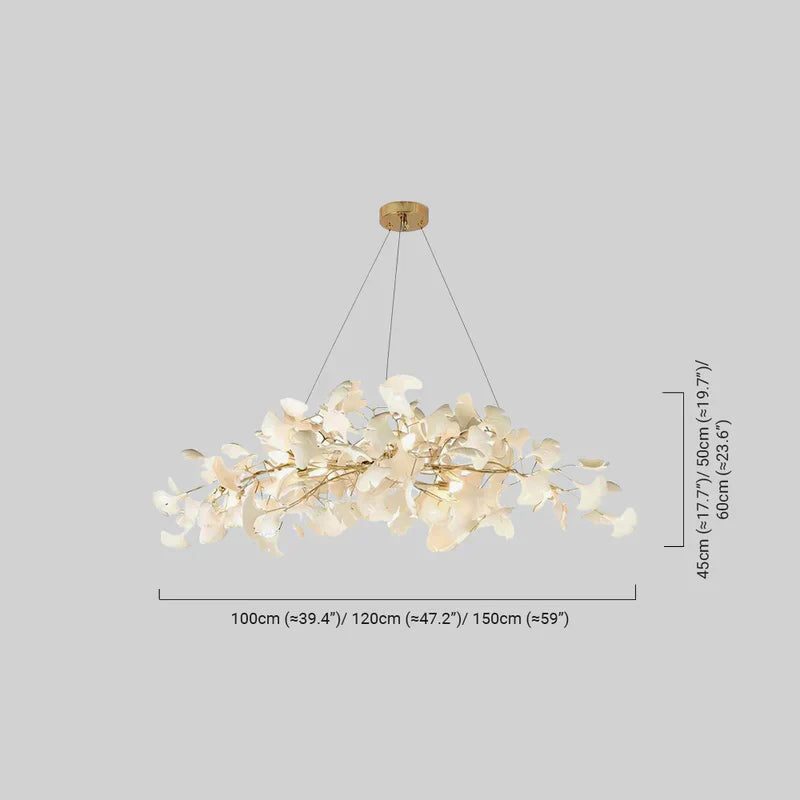 Modern Kronleuchter LED Ginko-Blatt Keramik Metall Wohnzimmer