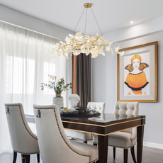 Modern Kronleuchter LED Ginko-Blatt Keramik Metall Wohnzimmer