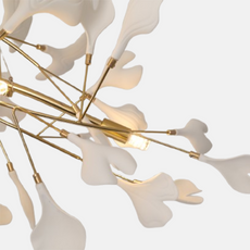 Modern Kronleuchter LED Ginko-Blatt Keramik Metall Wohnzimmer