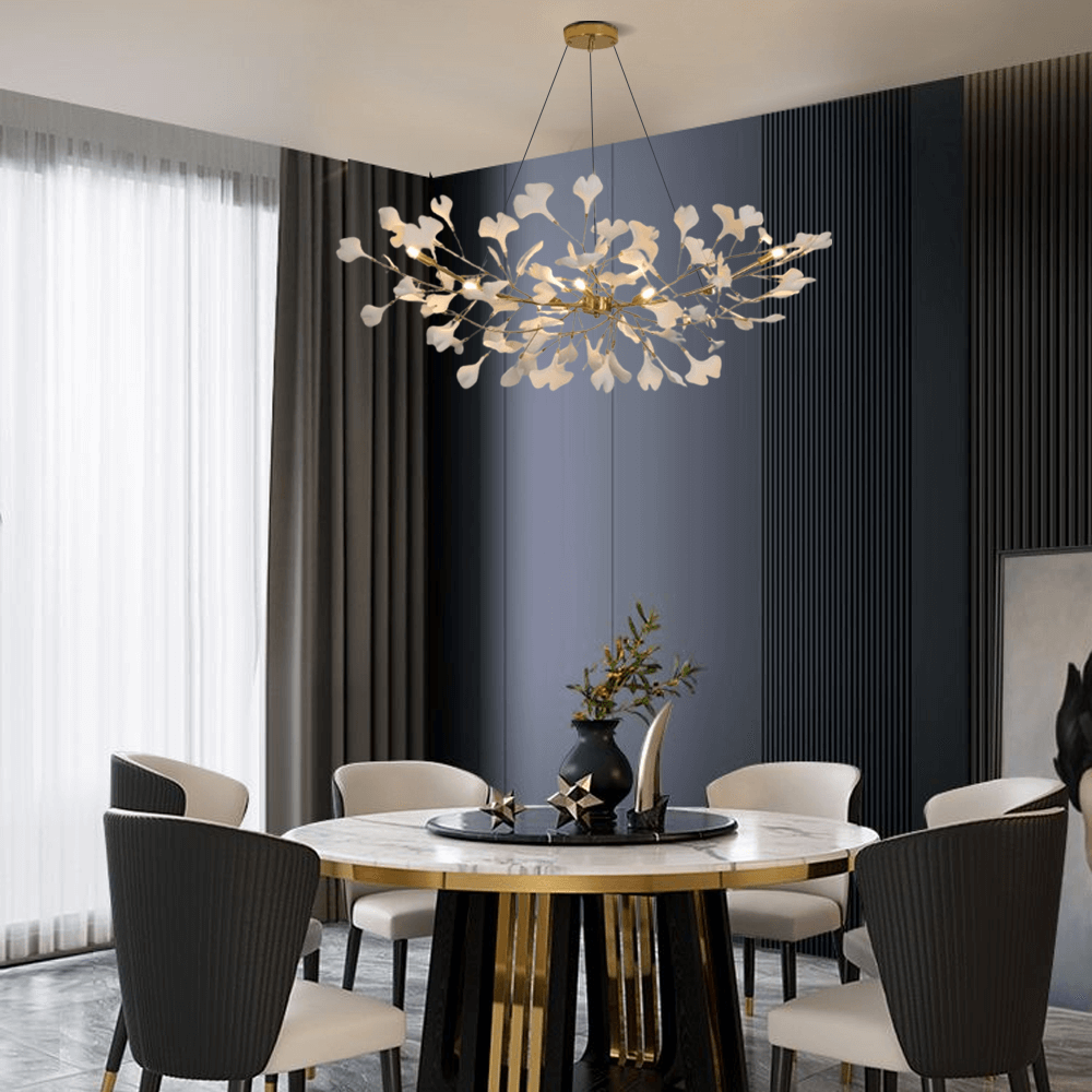Moderne Kronleuchter Gold/Schwarz Keramik/Metall Wohn/Esszimmer