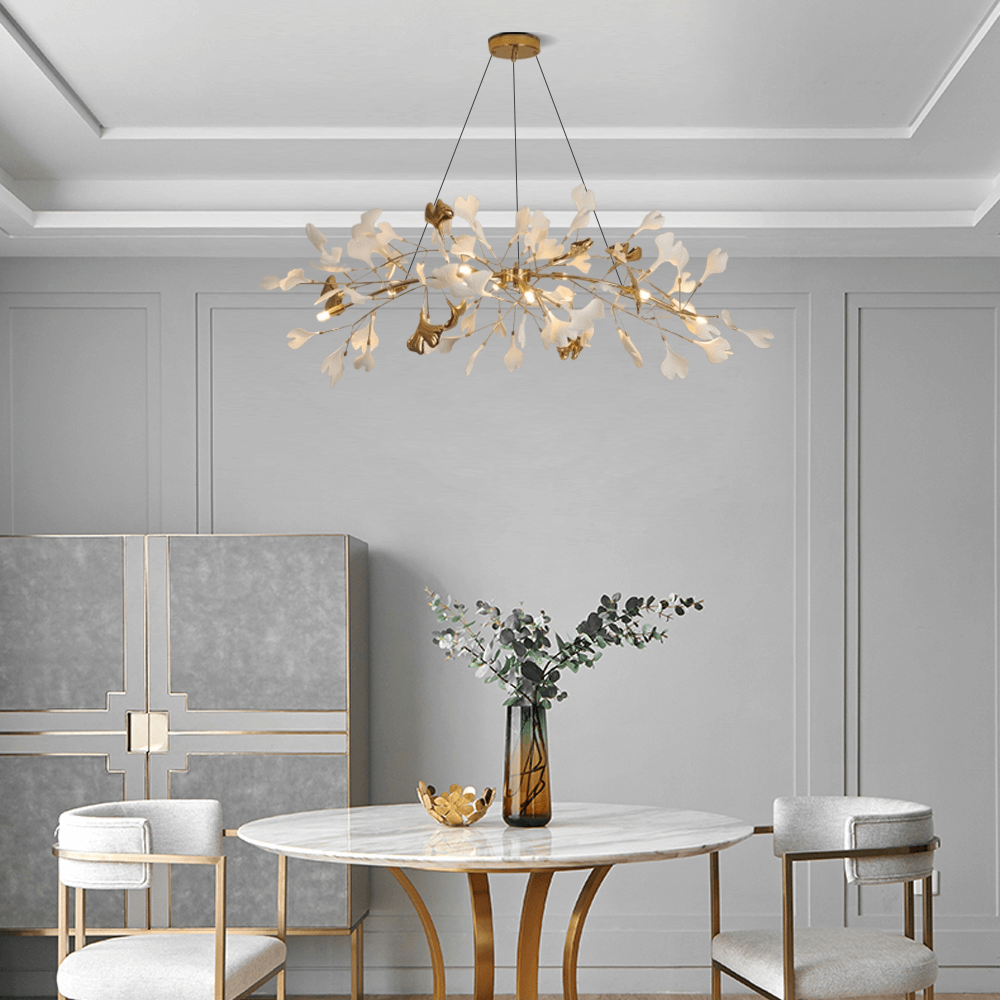 Moderne Kronleuchter Gold/Schwarz Keramik/Metall Wohn/Esszimmer
