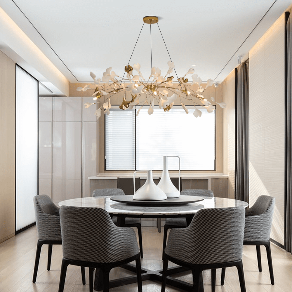 Moderne Kronleuchter Gold/Schwarz Keramik/Metall Wohn/Esszimmer